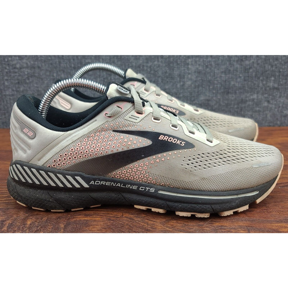 Brooks Adrenaline GTS 22 Running Shoes Womens 10 Gray Black Mesh Athletic - Picture 1 of 13